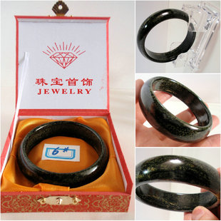 新疆和田玉纯天然黑青玉手镯青玉籽料制作正品精选内径60毫米-6#