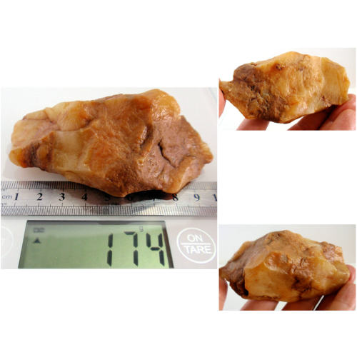 龙陵174克黄龙玉黄蜡原石精品小雕料冻胶蜡台山霍山玉特价NO:3050