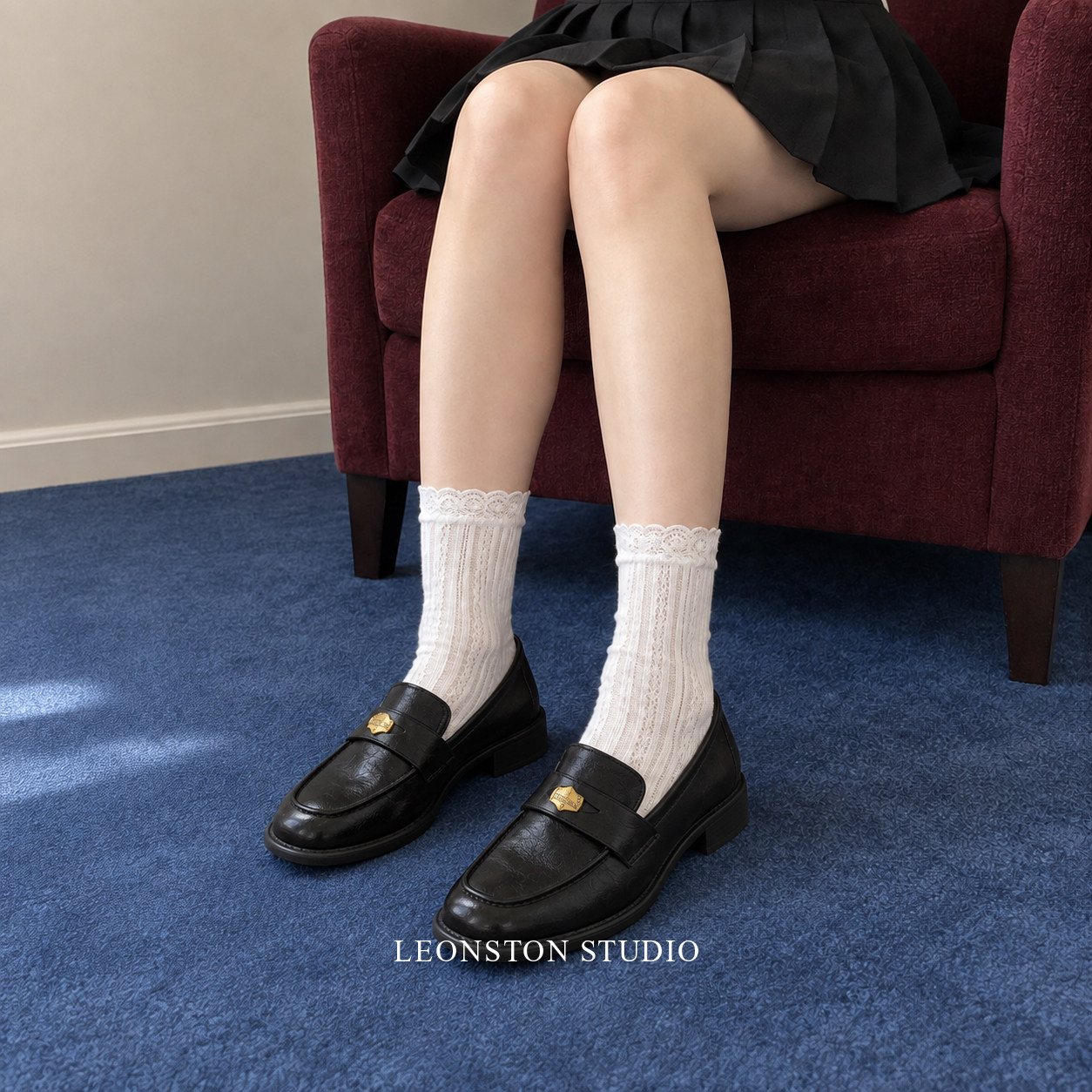 2026春季新款英伦复古擦色粗跟真皮小金币乐福鞋韩版小皮鞋单鞋女
