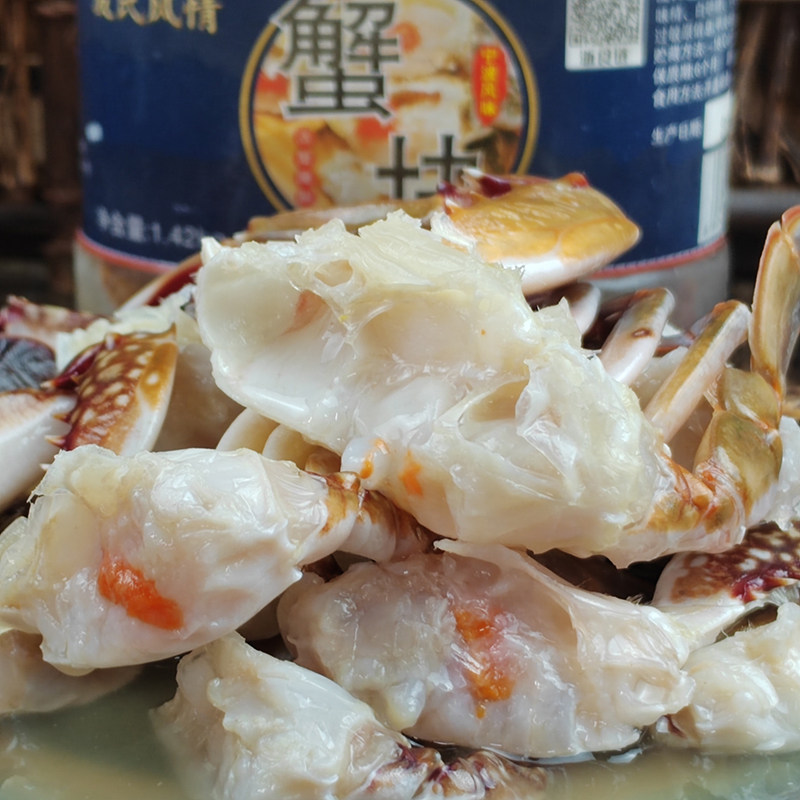 宁波海鲜特产醉蟹块即食呛蟹腌制红膏蟹块生腌海鲜咸蟹醉蟹股罐装