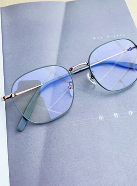 玫瑰眼睛金玛琪纯钛近视架masa防蓝光眼镜框黑色大框6353轻