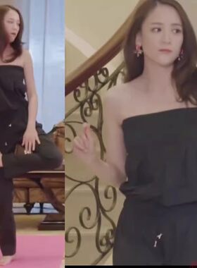 长裤小脚内搭直筒抹胸春夏黑色