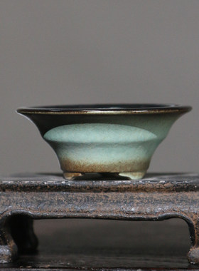 紫砂花盆掌上斗盆陶瓷微型迷你特