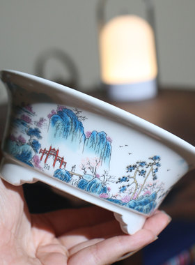 紫砂花盆龙盆圆形盆景盆