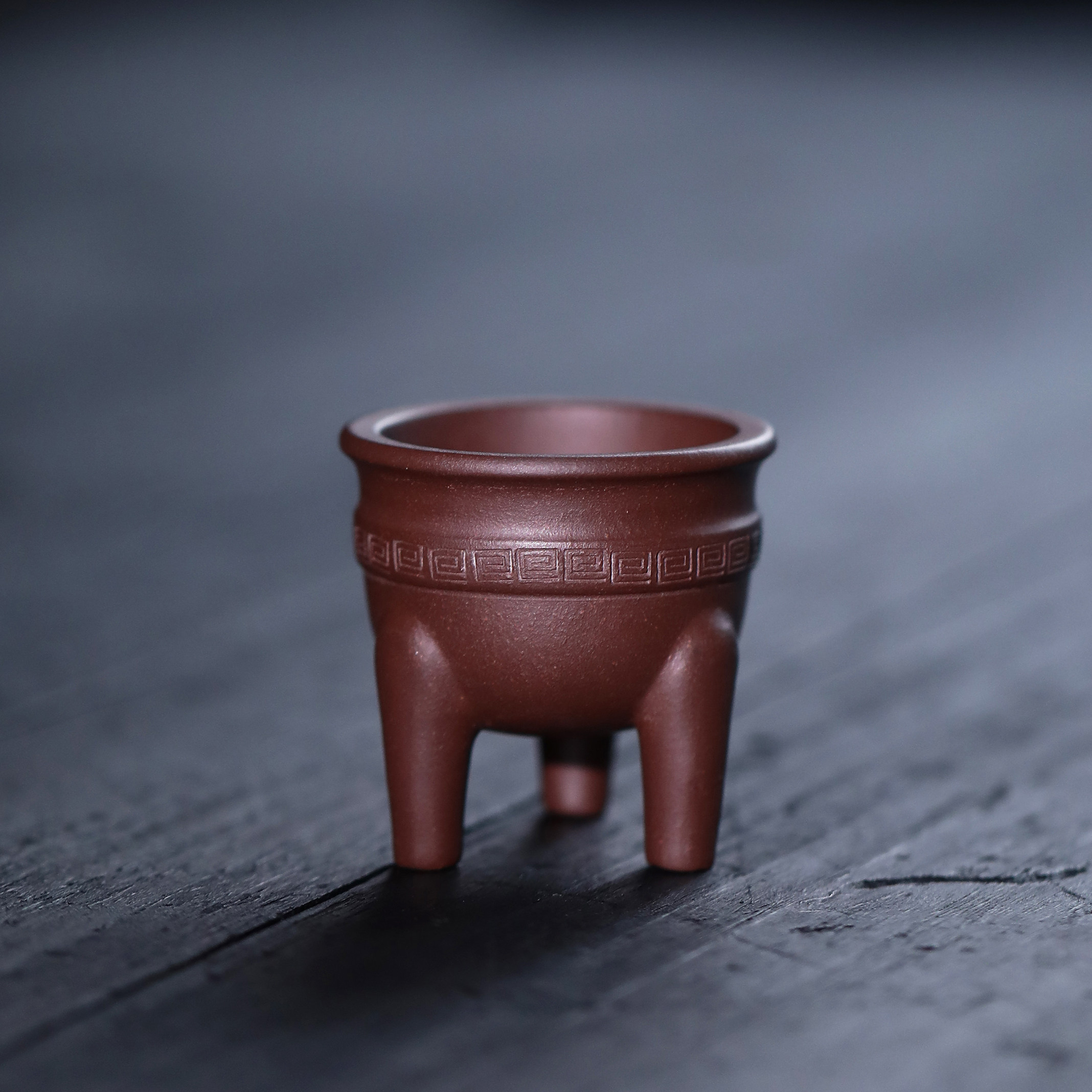 紫砂花盆盆景盆拇指盆三足小盆特小盆景盆觅陶乡孙伟微型手工盆