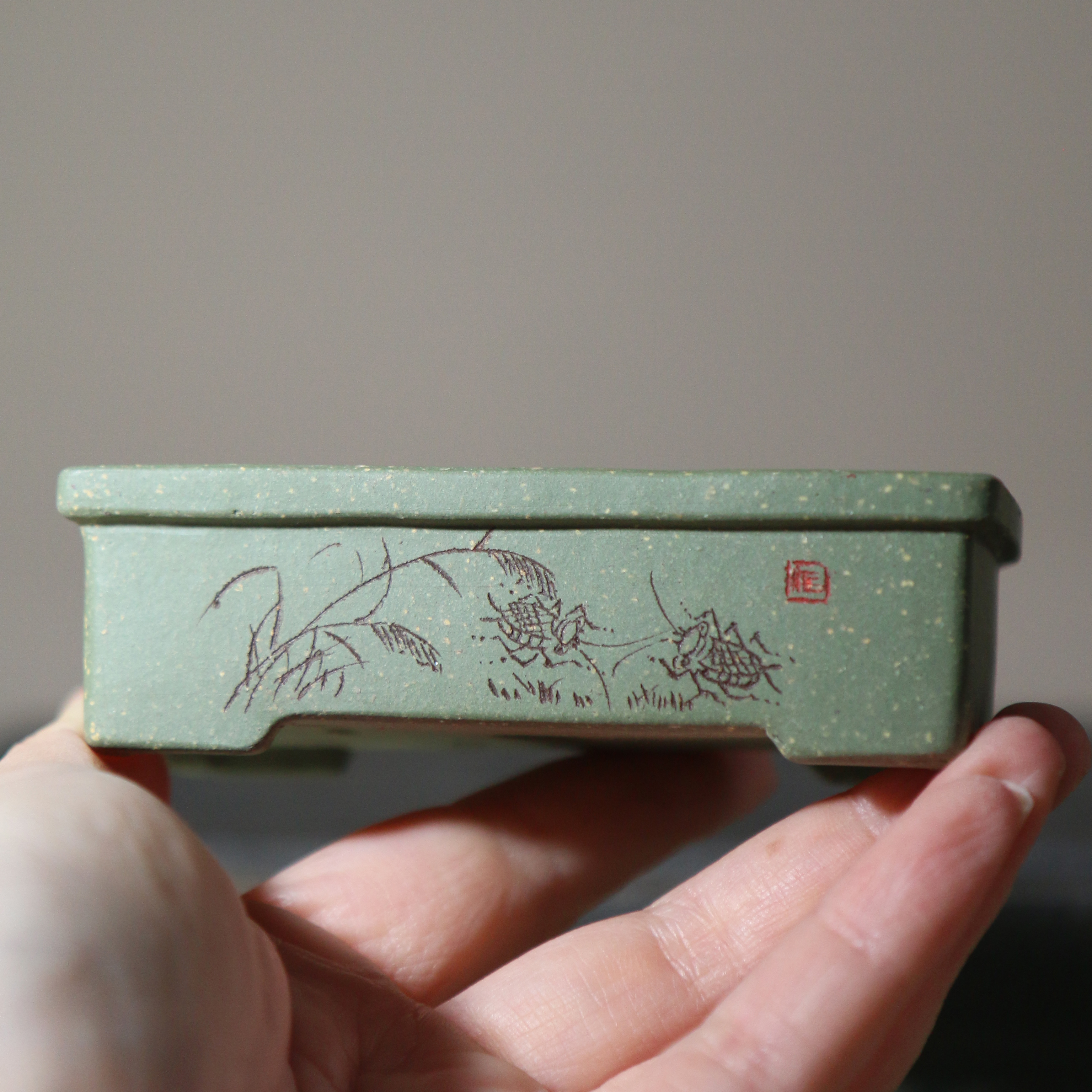 紫砂花盆长方形马槽盆