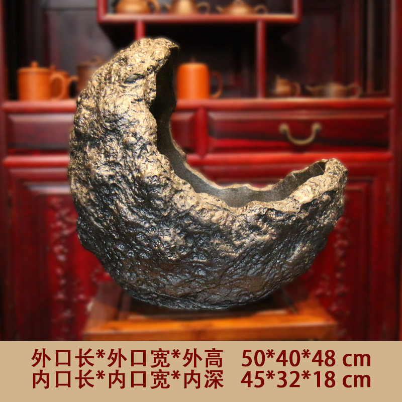 紫砂花盆粗陶盆景盆南蛮盆异性月亮盆大号树桩创意室外觅陶乡