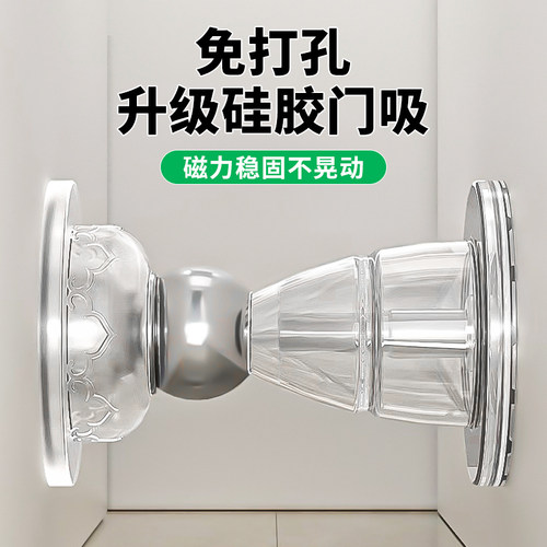 硅胶免打孔门吸新款防撞房门卧室强力卫生间门挡磁吸门强磁地吸 - 封面