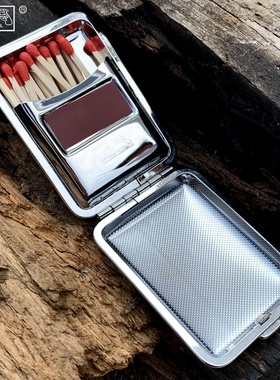 【铜化】双枪老式金属火柴盒复古老式火柴怀旧火柴绅士可折叠收纳