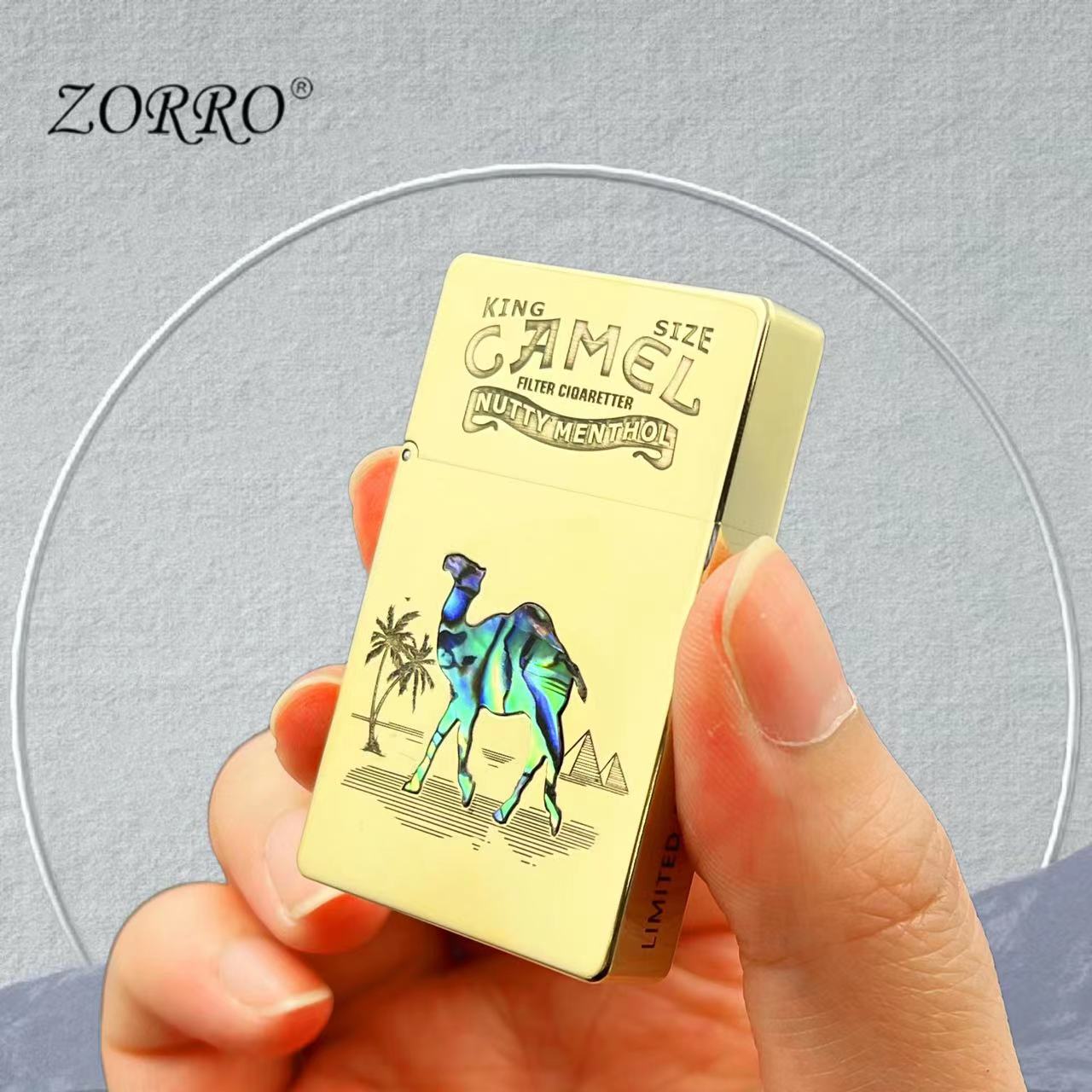 佐罗ZL8黄铜超薄翻盖煤油打火机