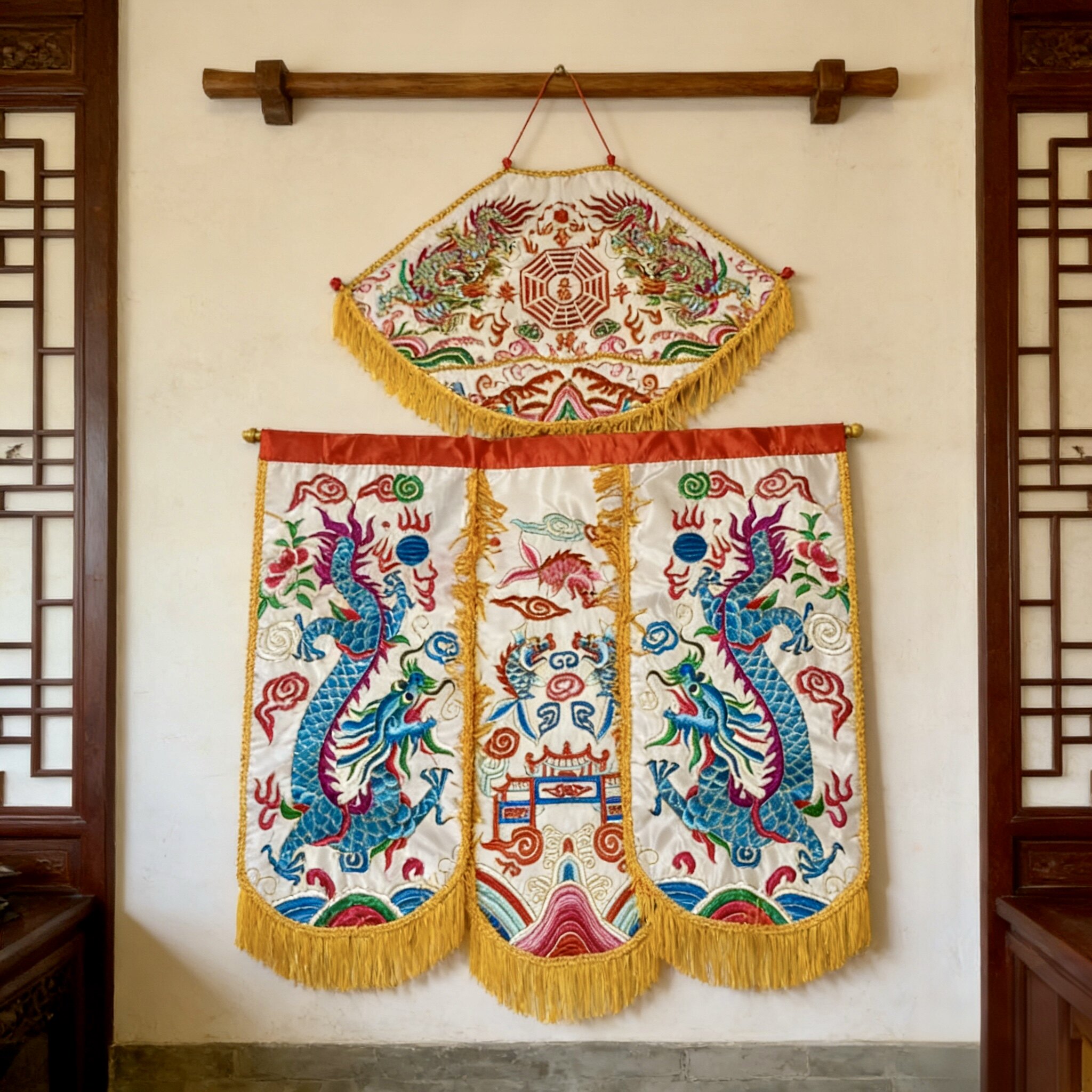 精品龙款龙肚兜肚裙均码绣品佛像肚兜金童玉女哪吒肚兜肚裙跳童衣