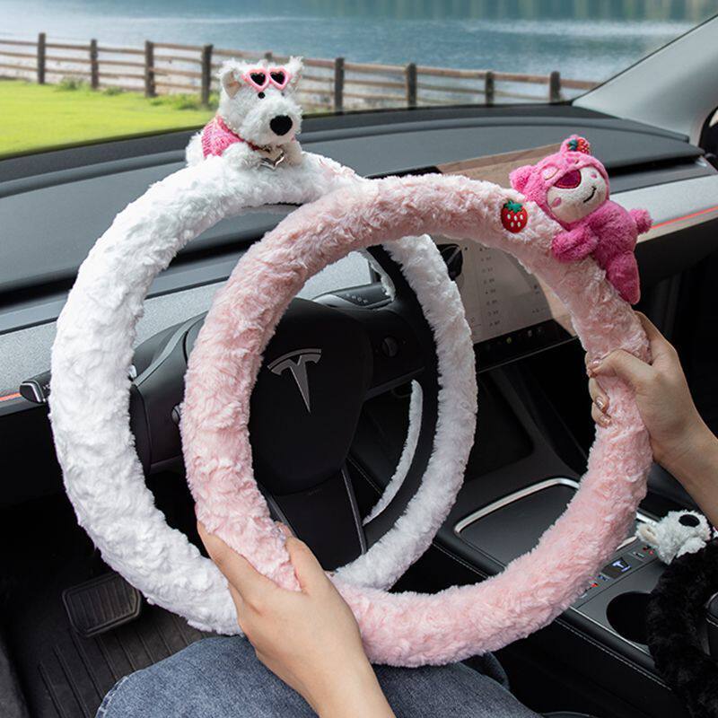 毛绒卡通冬季方向盘套可爱韩国保暖2025款汽车防滑保护把套男女款