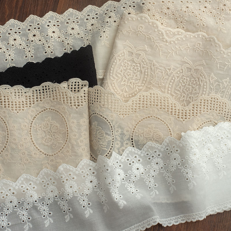 宫廷风小梅花锁边棉布刺绣蕾丝花边 DIY手工服装辅料