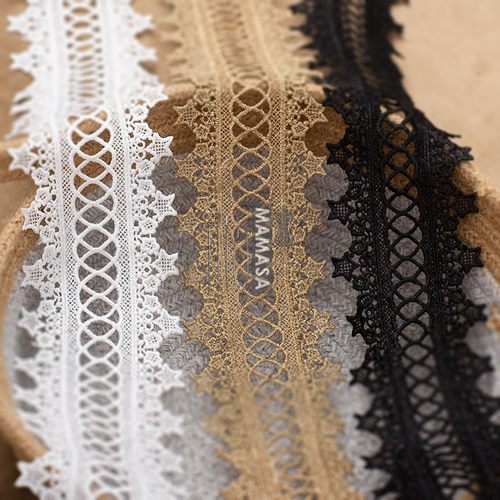 MAMASA双边星星涤纶金线水溶花边