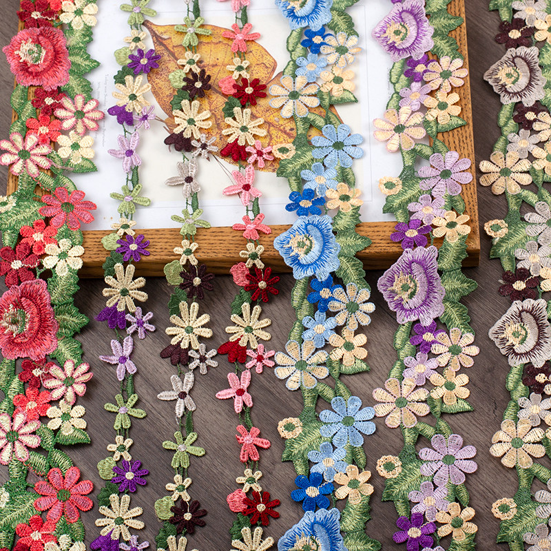 彩色繁花刺绣水溶花边 DIY手工汉服旗袍包包布艺辅料,居家布艺,花边,淘宝优惠券,粉丝福利购,淘宝优惠卷