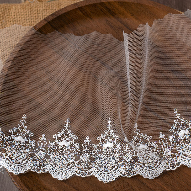 宽13cm轻薄细线精致绣花蕾丝花边刺绣 DIY工婚纱裙边服装辅料,居家布艺,花边,淘宝优惠券,粉丝福利购,淘宝优惠卷