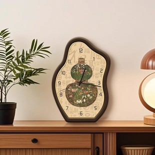 葫芦法式中古风钟表客厅挂钟2025新款复古挂墙桌面时钟静音摆台式