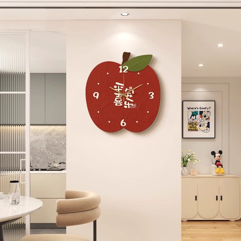 北欧带寓意挂钟客厅2025新款网红餐厅钟表创意免打孔静音时钟挂墙,家居饰品,钟表画/挂钟画,淘宝优惠券,粉丝福利购,淘宝优惠卷