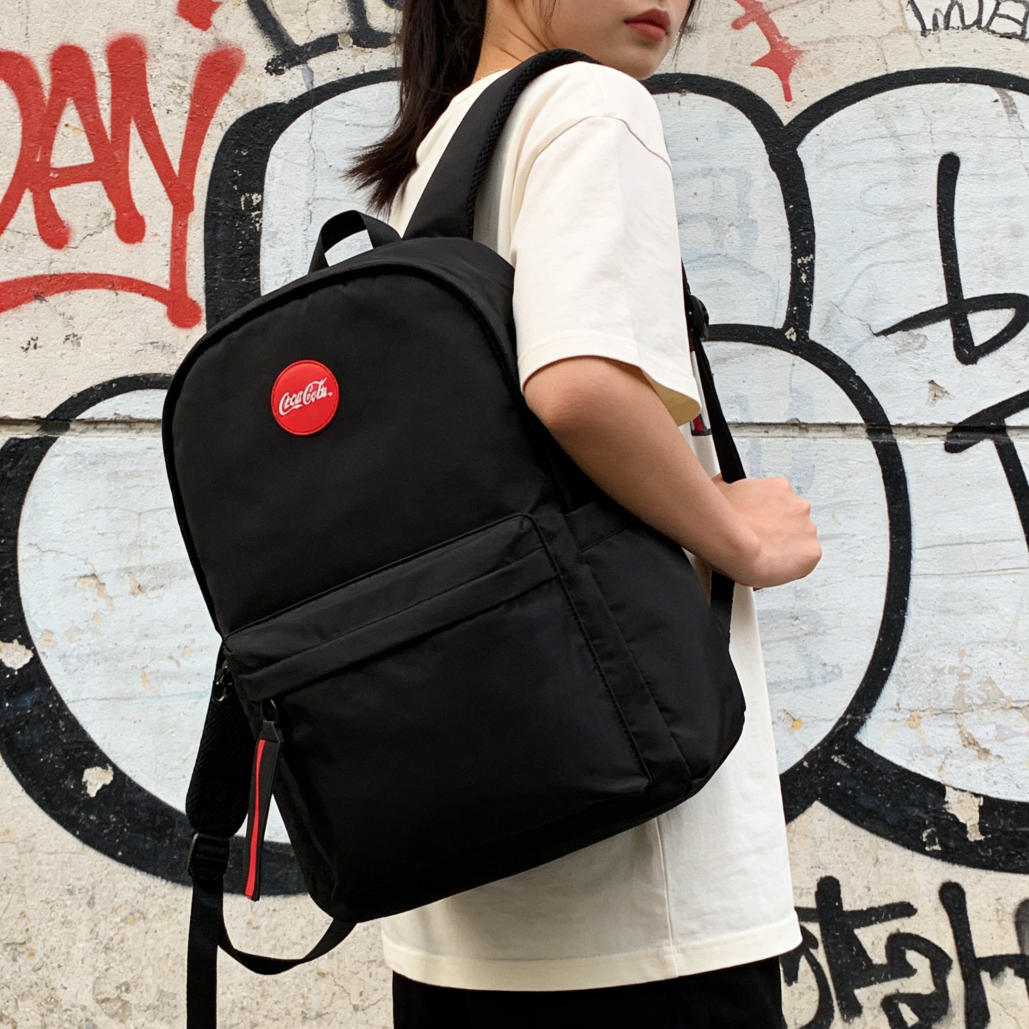 可口可乐背包男女生电脑双肩包大容量旅游旅行包初高中大学生书包