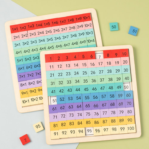 百数板蒙氏教具百数表数字积木