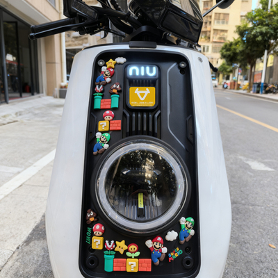 电动车头改装铭牌贴纸立体马里奥