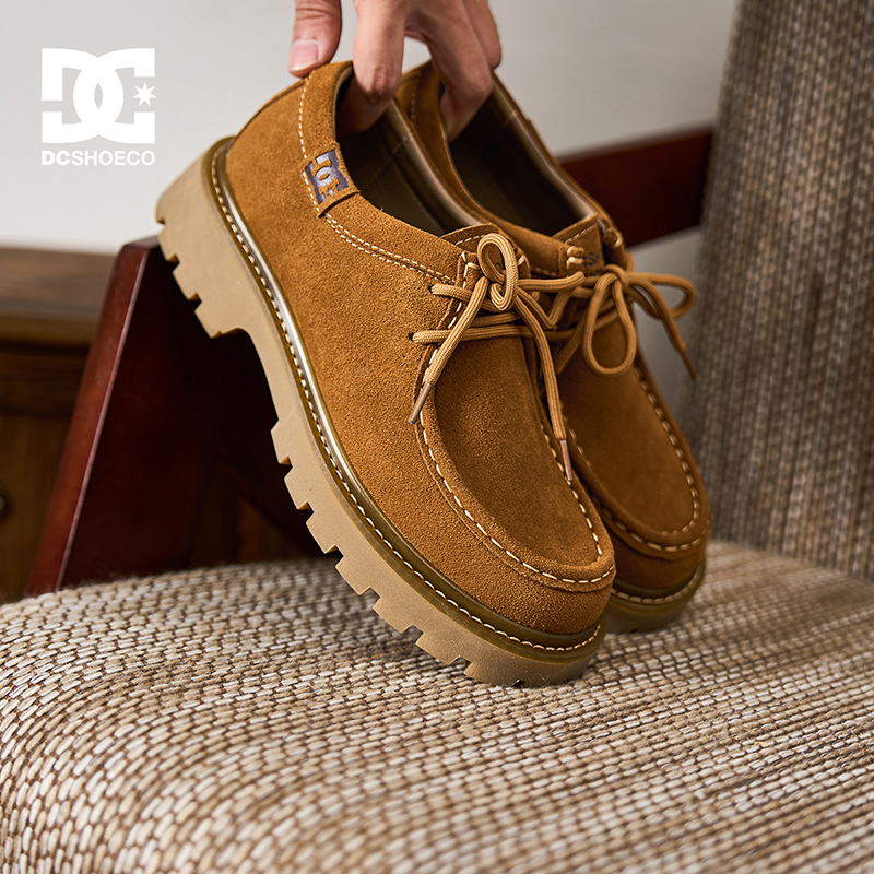 DC SHOES袋鼠鞋男2025新款复古冬季男鞋真皮男士休闲鞋子皮鞋男款