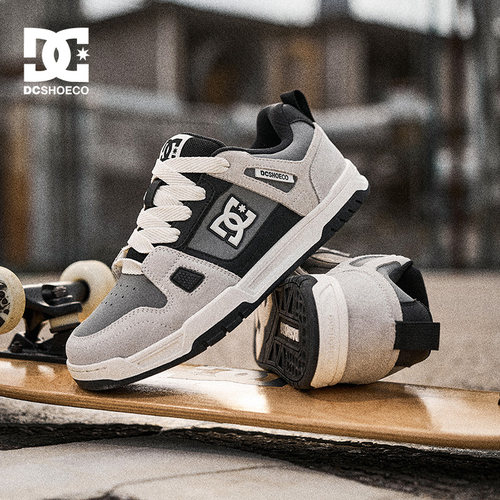 DC SHOES灰黑板鞋男款2025新款冬季男鞋面包鞋休闲运动鞋子男潮鞋