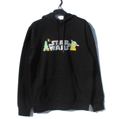 外贸卫衣男青少年星球大战服装黑色连帽卫衣薄绒卫衣初中生衣服
