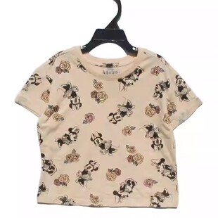 上衣满印t恤 儿童短款 702瑕疵130高外贸米妮服装 儿童女童短袖