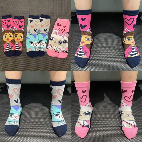 欧美尾货女童中筒袜女孩袜子