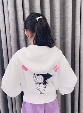 女童白色外套短款外搭开衫