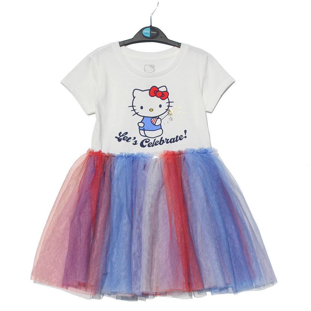 外贸尾货女童连衣裙夏hello kitty衣服儿童裙子夏女孩裙子公主裙