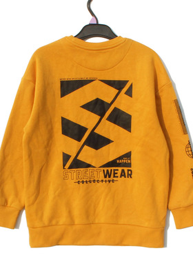 7-13岁码primark外贸出口欧美原单男童圆领卫衣加绒儿童套头卫衣