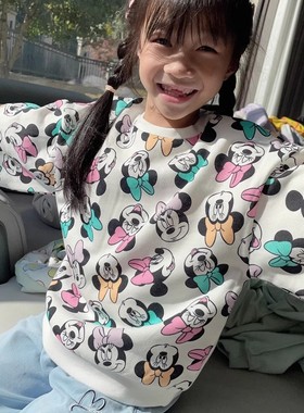 包邮primark米妮童装Minnie女童加绒卫衣秋冬圆领女欧美潮牌卫衣