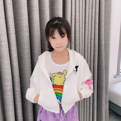 女童白色外套短款外搭开衫