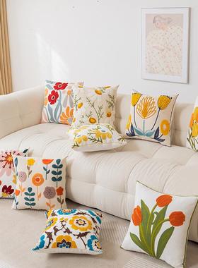 Towel Embroidered Blossomed Pillowcase 毛巾绣花朵抱枕套