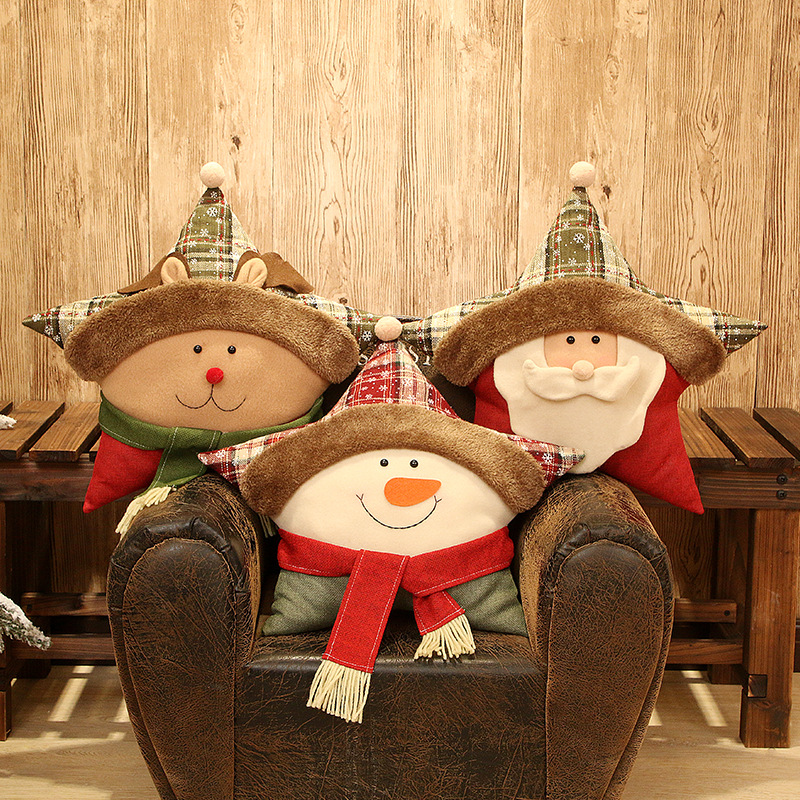 new christmas five-star pillow christmas snowman old man de