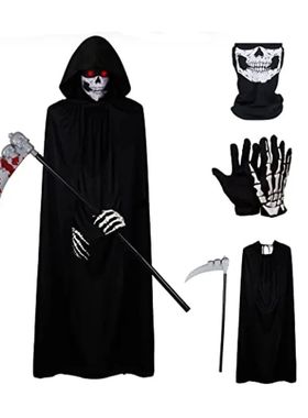 2025 Halloween cosplay costume: Grim Reaper, terrifying skel