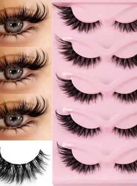 5 Pairs Cat Eye Lashes Fake Eyelashes Natural long Lashes