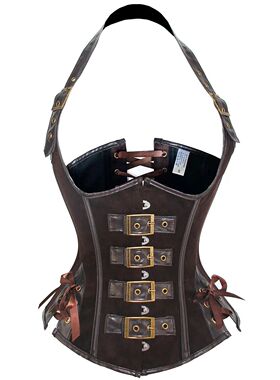 Steampunk PU Leather Corset Top Sexy Bustiers and Corsets La