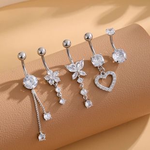 5pcs/lot Dangled Belly Button Rings Belly Piercing Sets 14G