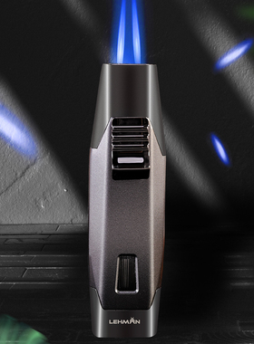 雷曼充气防风打火机直冲双出火口焊枪点火器雪茄专用气体喷火枪