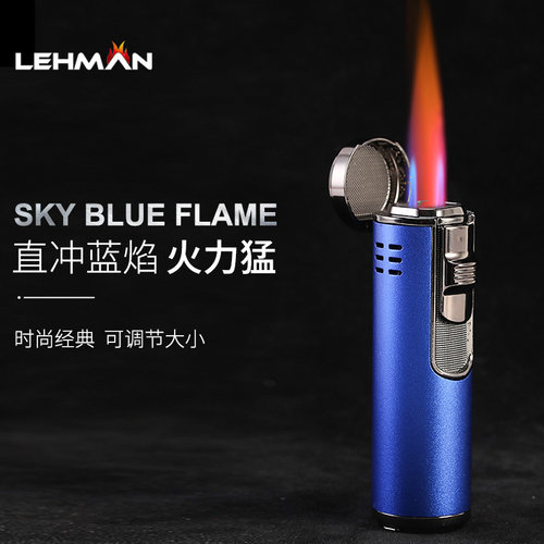 雷曼防风打火机蓝焰点雪茄充气