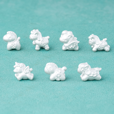 999足银金钱马手串配珠diy串饰马上有钱生肖马隔珠饰品配件纯银