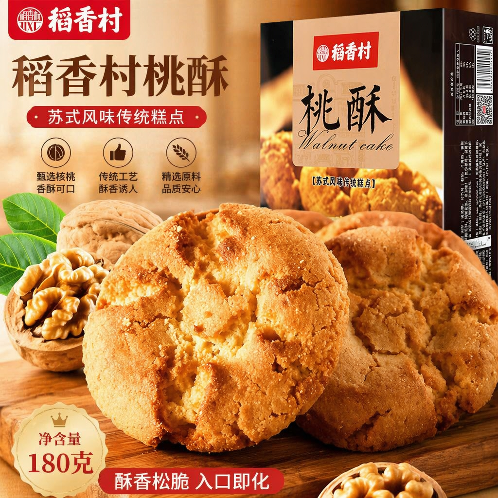 稻香村桃酥180g苏州特产零食茶点中式点心老式风味休闲传统糕点