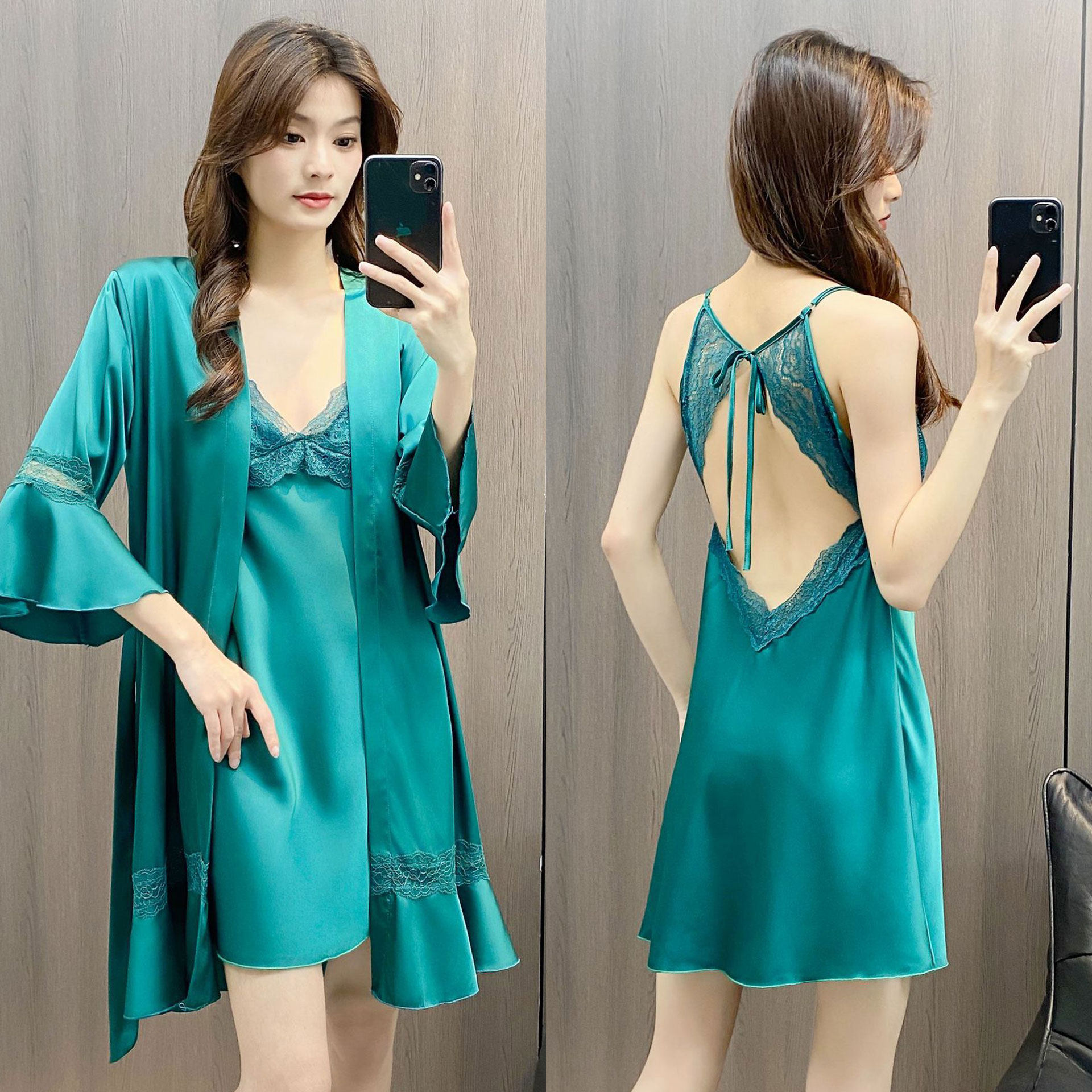 2026新款睡衣性感女款夏季冰丝蕾丝纯欲吊带胸垫高级感睡裙小个子