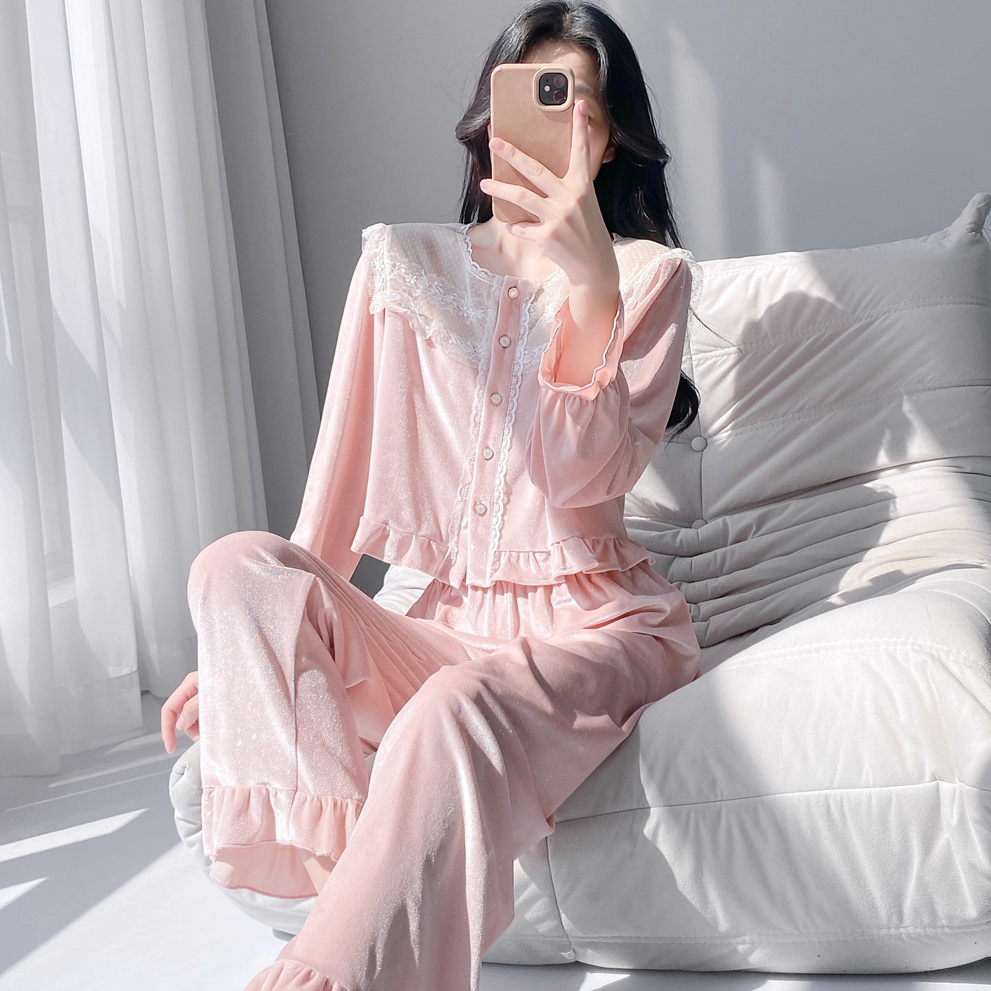 金丝绒加厚可外穿女睡衣套装
