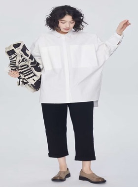 翠色嘉人2026春季新款通勤文艺宽松休闲女纯棉长袖上衣衬衫C8009