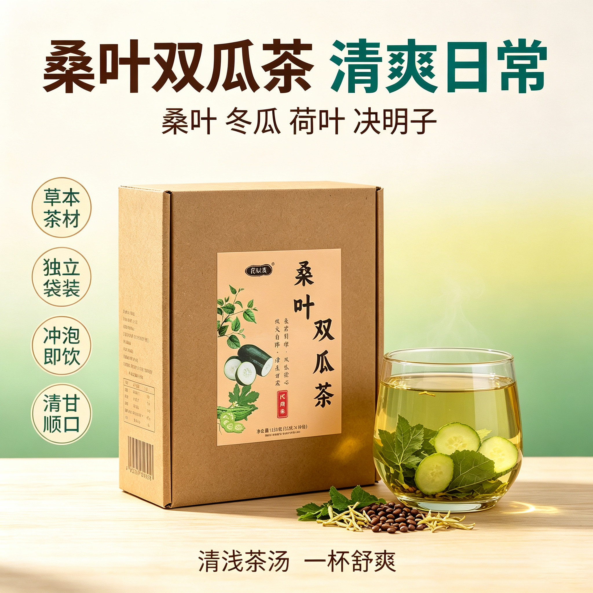 花以美桑叶双瓜袋泡茶纯天然草本