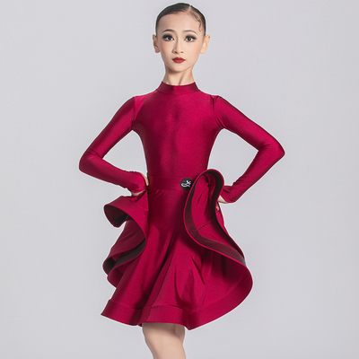 2025新款拉丁舞比赛服女童少儿专业标准规定服演出服短袖分体套装